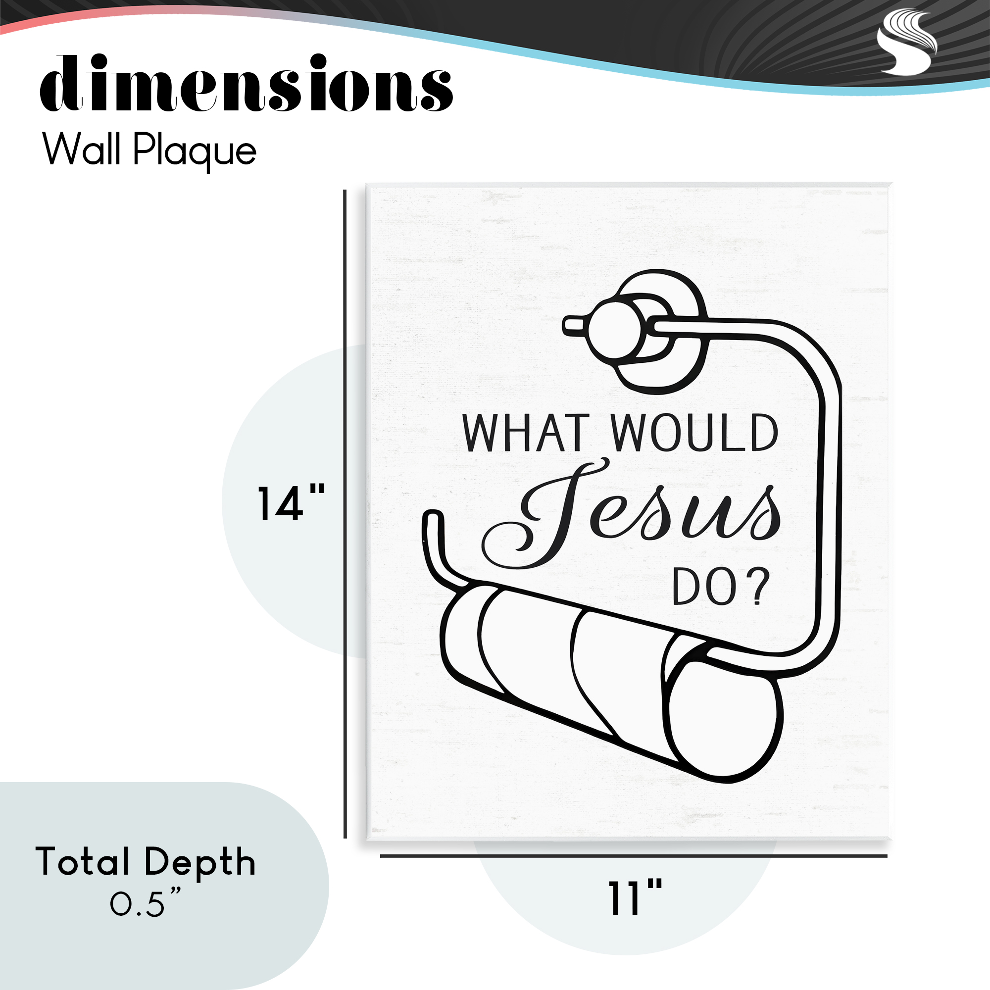 What Would Jesus Do Toilet Paper Wall Plaque Art, design by Lettered and Lined