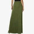 thumbnail image 4 of USSUMA Women'S Skirts Midi Skirt Solid Color High-Elastic Pocket Mid-Calf Skirt Retro Dress Breathable Dress Daily Wear Festive Fashion Army Green Skirt for Women Pu M, 4 of 6