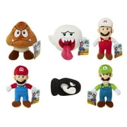 Jakks Pacific - World of Nintendo Super Mario Plush - SET OF 6 (Goomba, Luigi, Boo, Bullet Bill +2)