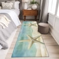 thumbnail image 4 of Ocean Retro Starfish Area&nbsp;Rug 2x6ft Nautical Coastal Beach Watercolor Marine Life Non-Slip&nbsp;Washable Square&nbsp;Rugs Soft Felt Indoor Floor Mat for Bedroom Kitchen Living Room Bathroom, 4 of 8
