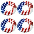 thumbnail image 1 of Swimline 36" Inflatable American Flag Swimming Pool and Lake Tube Float (4 Pack), 1 of 5