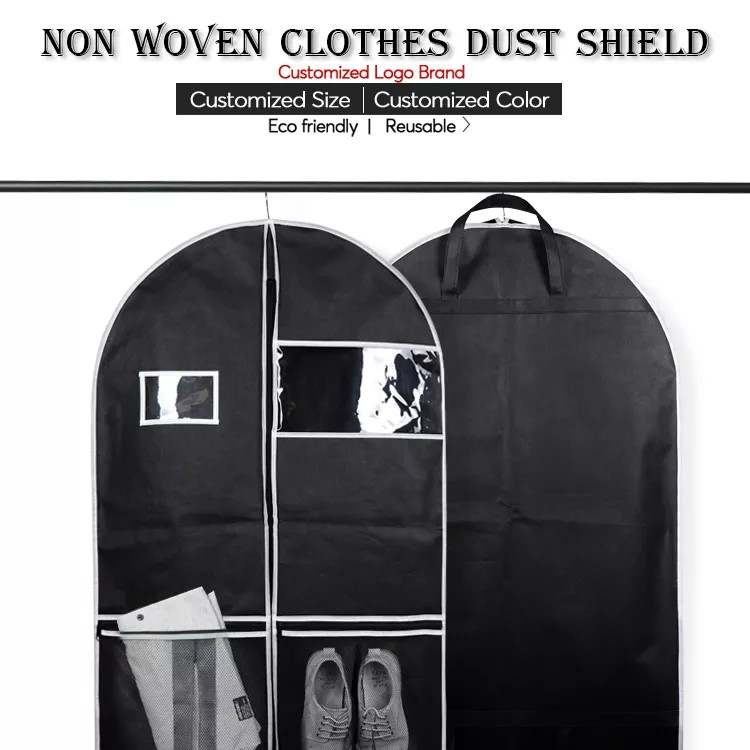 2 pack garment bags for hanging clothes lightweight travel suit cover for men and women cleanable coat covers for closet with zipper dust-free dress bags (60-Inch)