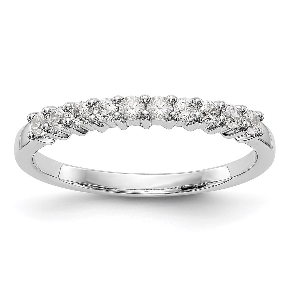 925 Silver Round Diamond Eternity Wedding Band 14K White Gold Finish Size 5.5 
