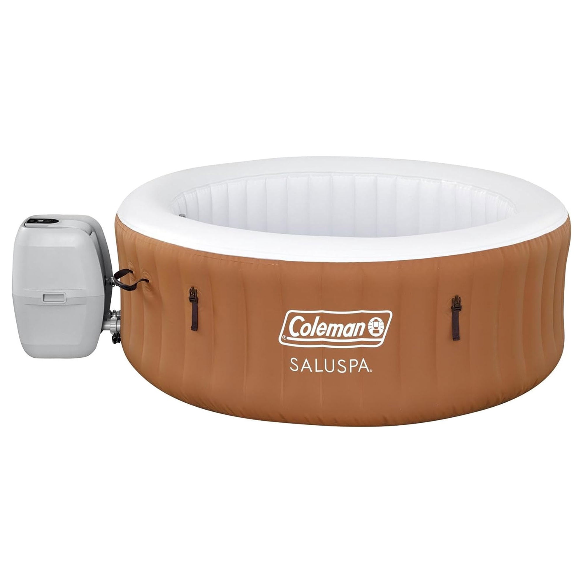 Bestway Coleman Miami AirJet Inflatable Hot Tub for 4 with 120 Jets & 2 Spa Seats, Orange