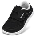 thumbnail image 1 of Zapatos para niños pequeños descalzos STQ KIDS, puntera ancha, negro y blanco, 1 of 9
