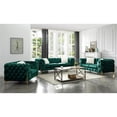 thumbnail image 6 of Moderno Tufted Sofa Finished in Velvet Fabric in Green, 6 of 6