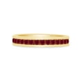 thumbnail image 2 of AFFY Round Shape Simulated Pink Ruby Full Eternity Band Ring In 14K Yellow Gold Over Sterling Silver, Ring Size-7, 2 of 6