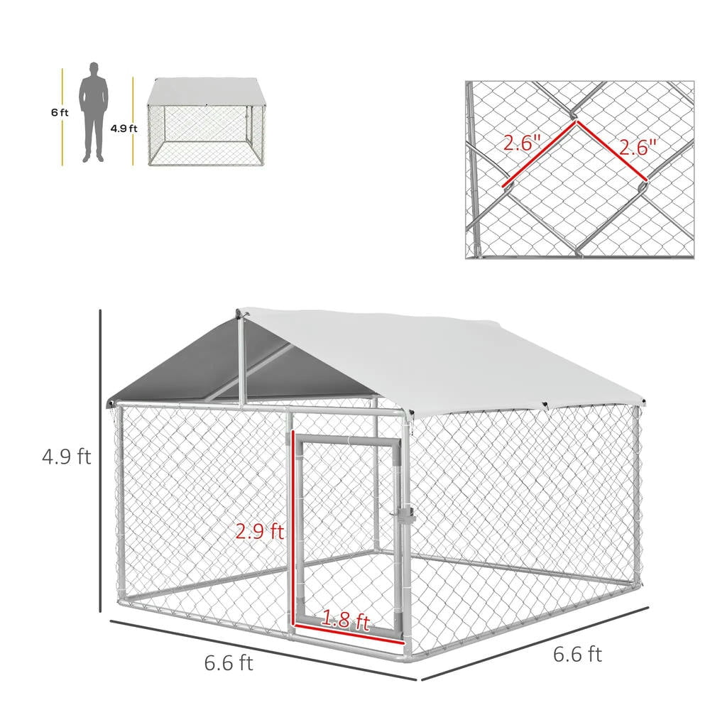 YYAo Doghouse, Puppy Shelter,Dog Kennel Outdoor for Small Medium Dogs with Waterproof Roof, Silver