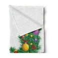 thumbnail image 2 of Letter H Soft Flannel Fleece Blanket, Uppercase Letter H Pine Tree Pattern with Christmas Celebration Theme Stars Image, Cozy Plush for Indoor and Outdoor Use, 60" x 80", Multicolor, by Ambesonne, 2 of 5