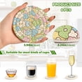 thumbnail image 3 of Haosy Set of 6 Drink Woven Coaster with Holder Heat Resistant Non-Slip Bar Coasters 4 Inches Cartoon Flower Rainbow, 3 of 7