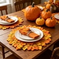 thumbnail image 4 of Maple Leaf Placemat, Autumn Artificial Leaves Decoration for Home, Thanksgiving Halloween Centerpieces for Tables Decoration (1Pc), 4 of 8