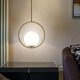 thumbnail image 2 of Vintage Dining Room Pendant Lighting Gold Golden Ring Pendant Lamp Metal Dining Table Light Retro Industrial Chandeliers with Crystal Ball Hanging Lam, 2 of 4