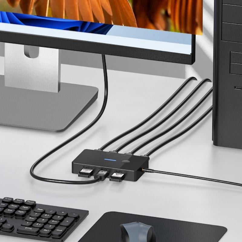 CEORPER 8K USB KVM Device HDTV Switcher Box Splitter Display Equipment USB Switcher