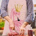 thumbnail image 4 of Delantal con estampado de pájaros y coronas, baberos de cocina impermeables de lino para chefs adultos Tmvgtek Para estrenar, 4 of 8