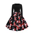 thumbnail image 2 of Vestido de Navidad para mujer Yinane Vestido de manga larga impresa con estancamiento de invierno 2 XXL, 2 of 7