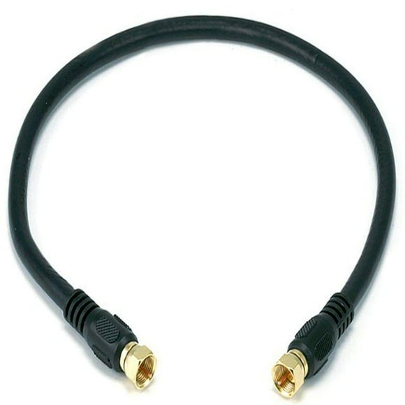 RG6 Quad Shield Coaxial Cable with F Type Connector for TV 1.5Ft