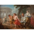 thumbnail image 2 of Jean Bardin 18x14 Gold Ornate Wood Frame and Double Matted Museum Art Print Titled - Cleobis and Biton with Cydippe in the Front of Hera Temple (1764), 2 of 4