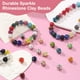 thumbnail image 4 of 105 Pcs 10mm Perlas de arcilla con strass para hacer joyería, perlas de disco azul al por mayor para pulseras, collares, aretes, manualidades y decoración DIY., 4 of 7