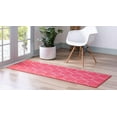thumbnail image 2 of Unique Loom 3146716 2 x 13 ft. Geometric Trellis Frieze Runner Rug, Pink, 2 of 2
