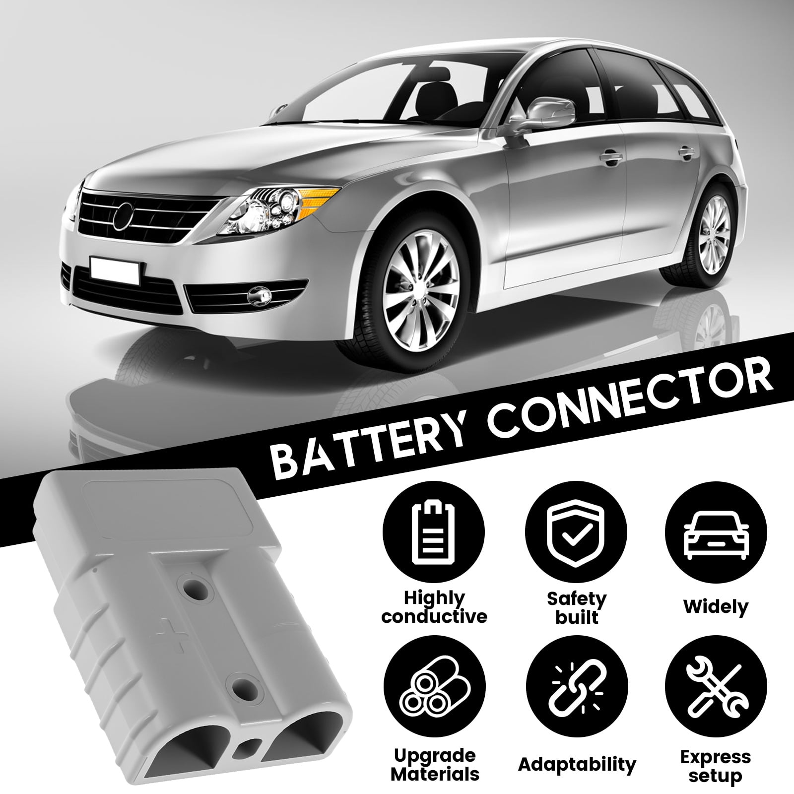 20Pcs 50A Battery Connector Kit 2 Pin Quick Connect Disconnect Plug with 40Pcs Silver Plated Copper Terminal 600V Heavy Duty Battery Quick Connector for EV Forklift Solar Power System