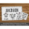thumbnail image 2 of Printtoo Personalized Placemat & Coaster Set For Kids Toddlers,Birthday Gift For Boys,Gift For Girls,Wild Animals-8x11.5 Inch, 2 of 5