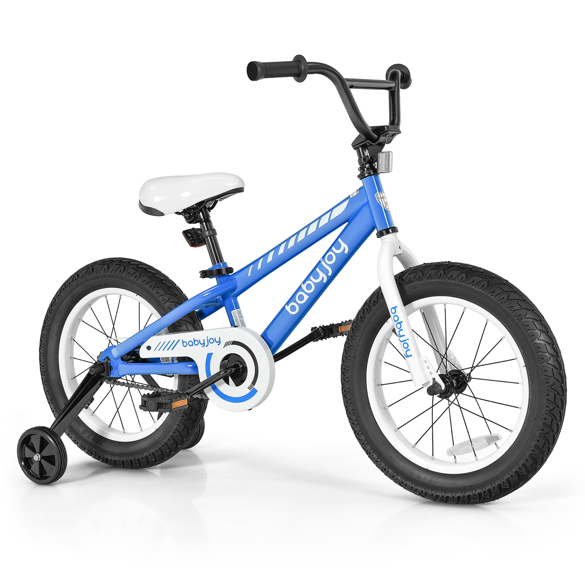 16 Inch Kids Bike Bicycle with Training Wheels for 5 8 Years Old Kids Blue Costway
