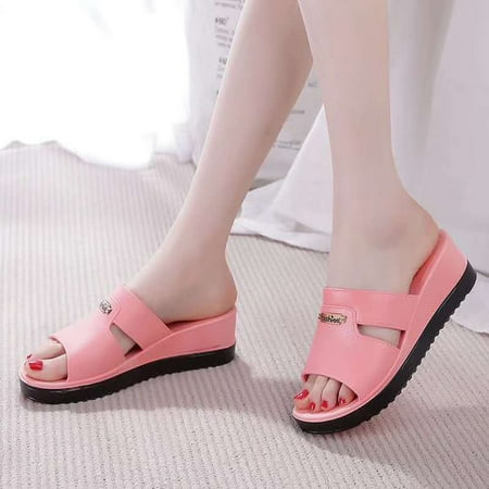 

FZM Women shoes Thick Women s Comfortable Shoes Simple Fashionable Slippers And Bottom Soft Wedge Elegant Women s Slipper