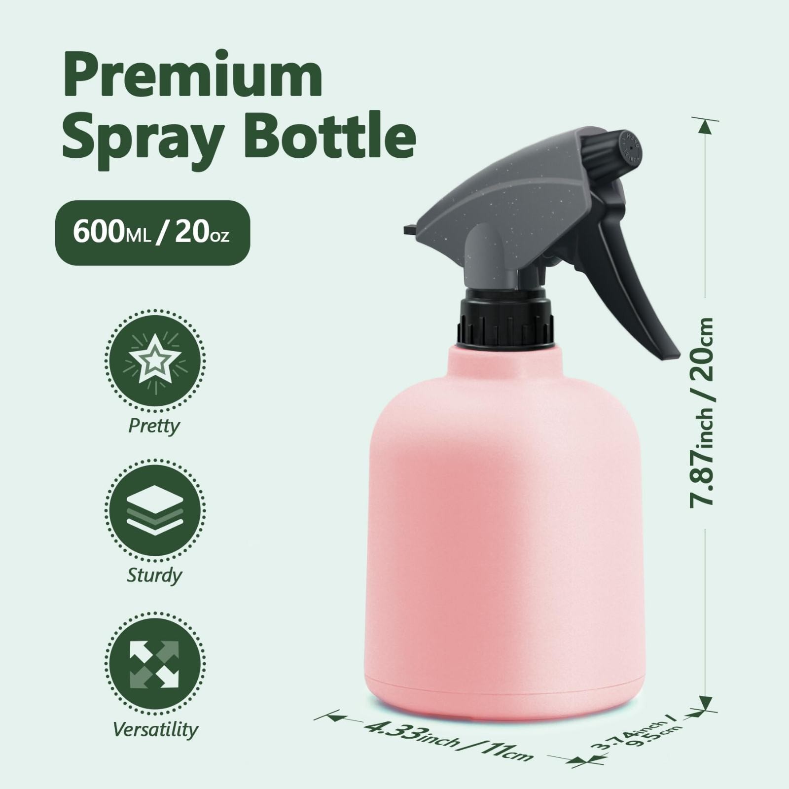 SWSUSN Plant Spray Bottle 600ML Plastic Plant Indoor Trigger Water ...