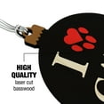thumbnail image 3 of I Love Cats Heart with Paw Print Wood Christmas Tree Holiday Ornament, 3 of 6