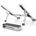 thumbnail image 1 of SDES-ZenRich Foldable Laptop Stand – Ergonomic Aluminum Riser with 6 Adjustable Heights, Compatible with MacBook, Dell, Asus, HP, Lenovo, Samsung, Razer, MSI (Up to 15.6''), Silver/Black, 1 of 4