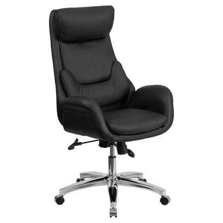 Flash Furniture High Back Black Leather Executive Swivel Office Chair with Lumbar Pillow