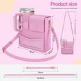 thumbnail image 4 of Faux Leather Crossbody Water Bottle Bag for Stanley 40 oz Tumbler, Insulated Portable Cup Purse Holder for Women Commuting Travel (1 Piece Pink), 4 of 6
