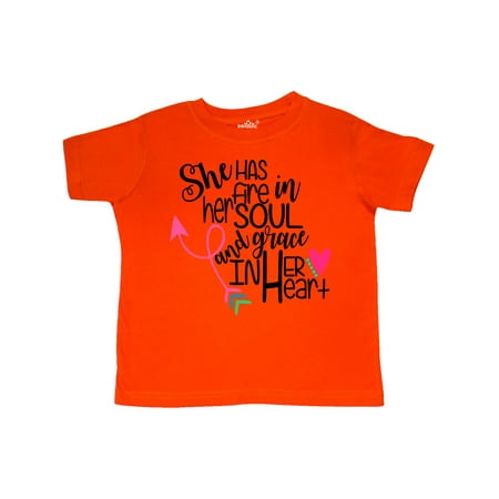 

Inktastic She Has Fire In Her Soul and Grace In Her Heart Gift Toddler Boy or Toddler Girl T-Shirt