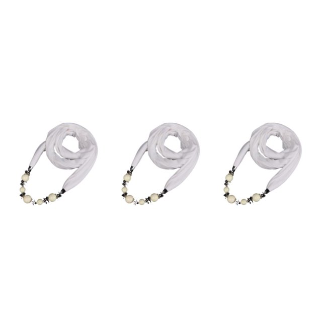 relayinert Wide Application Pendant Scarf Necklaces Beautiful And Elegant Fashion Accessory white 3Set