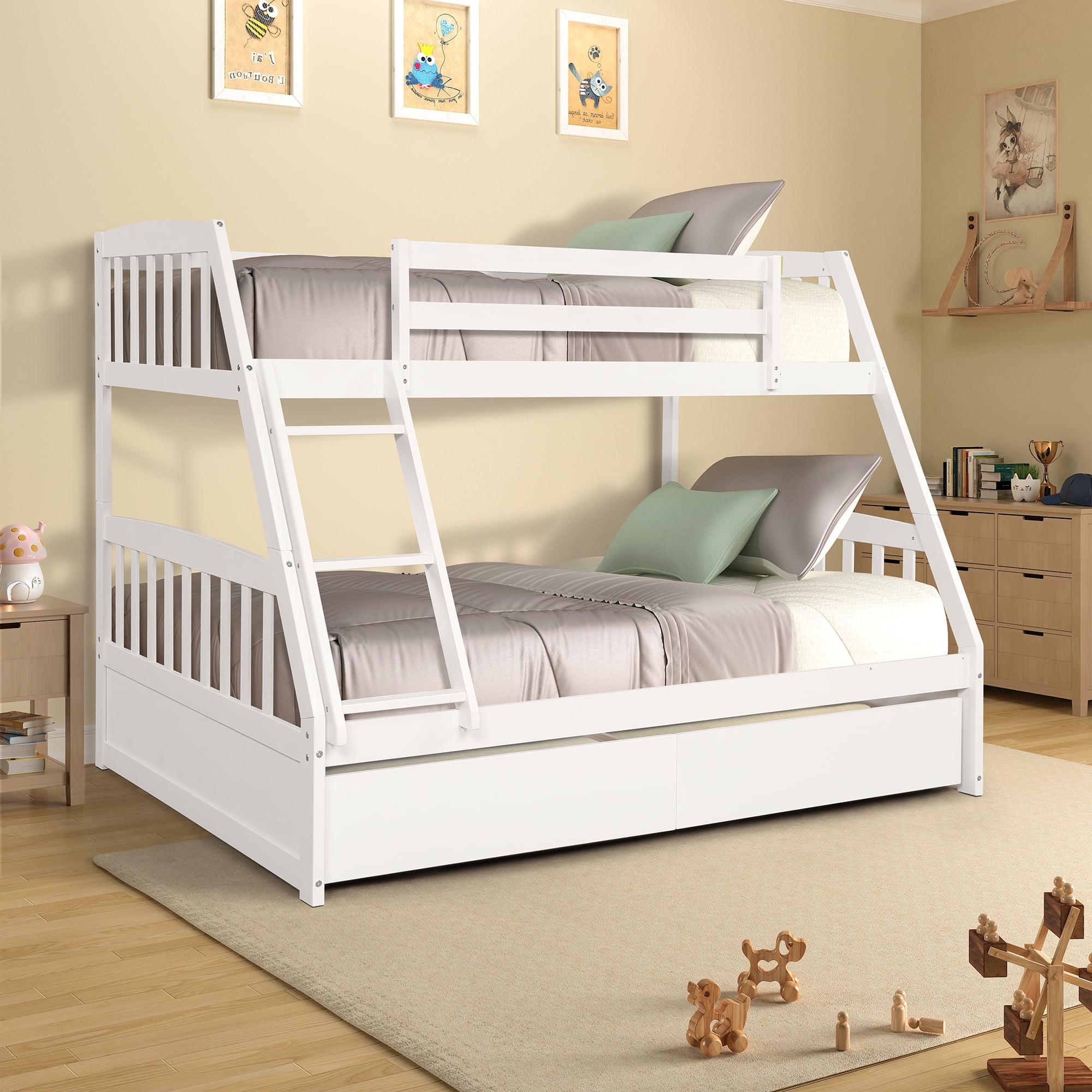 Solid Wood Twin Over Full Bunk Bed, Solid Wood Bunk Beds Twin Over Full