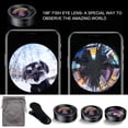 thumbnail image 5 of KEYWING Phone Camera Lens 3 in 1 Phone Lens Kit, 198 Fisheye Lens + 120 Super Wide-Angle Lens + 20x Macro Lens for iPhone Samsung Android Smartphone Black 3in1, 5 of 5