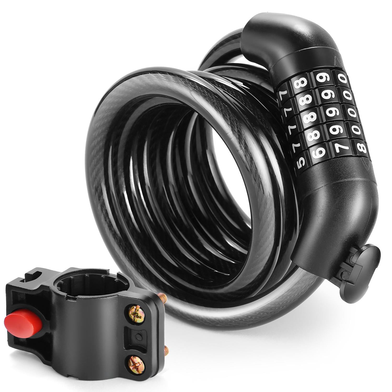 Security 5 Digit Resettable Combination Coiling Bike Cable Lock Bicycle Chain Vici
