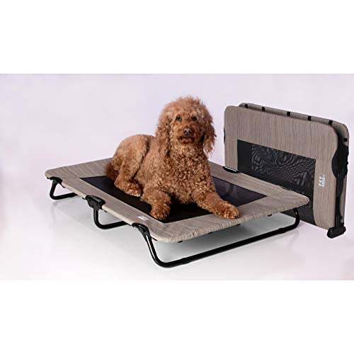Lightweight & Portable Indoor & Outdoor Pet Gear Lifestyle Pet Cot Elevated Bed No Assembly Required Premium Tear Resistant Cooling Mesh 