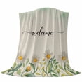 thumbnail image 6 of Flower Floral Blanket Soft Cozy Warm Throw Blanket for Couch, Plush Fuzzy Flannel Fleece Blankets for Sofa, White Daisies Wildflower Vintage Plant Bed Blankets Lightweight Gifts for Women, 32"x48", 6 of 9