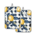 thumbnail image 7 of Yayeee Pot Holders Kitchen Heat Resistant with Pocket 7"x9.8" Cotton Oven Cooking Hot Pads, Beige Plaid Lemon, 7 of 7