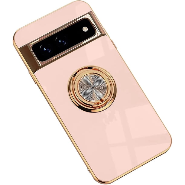 Funda para teléfono de coche, funda magnética galvanizada con soporte de anillo para Google Pixel 6a/7/7a/7 Pro/8/8 Pro