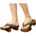 thumbnail image 4 of Men's Stage Performance Geta Japanese Wooden Slippers Clogs Flip Flops Sandals Shoes（40 feet style 2）, 4 of 5
