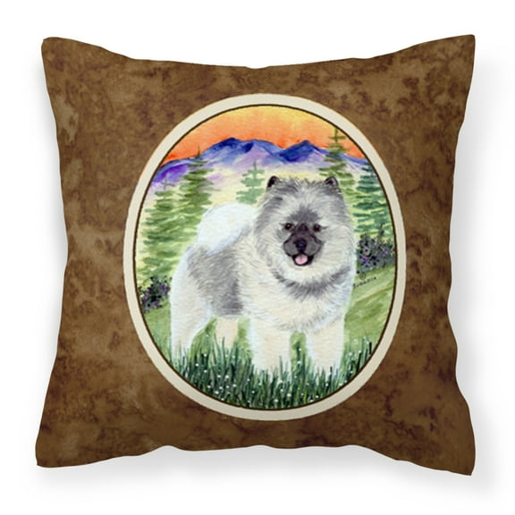 Carolines Treasures SS8192PW1414 Keeshond Fabric Decorative Pillow, 14Hx14W, multicolor