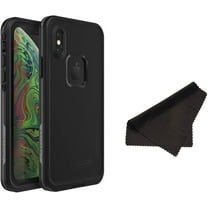 Lifeproof FR Series Waterproof Case for iPhone Xs (ONLY) with Cleaning Cloth - Retail Packaging - Asphalt (Black/Dark Grey)
