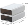 thumbnail image 2 of OSteed White Desktop Drawers, Stackable Office Storage Drawers for Desk, Craft Organizer and Storage Bins, 2 Small Storage Container with Plastic Drawers for Office Supplies Desk accessories, 2 of 8