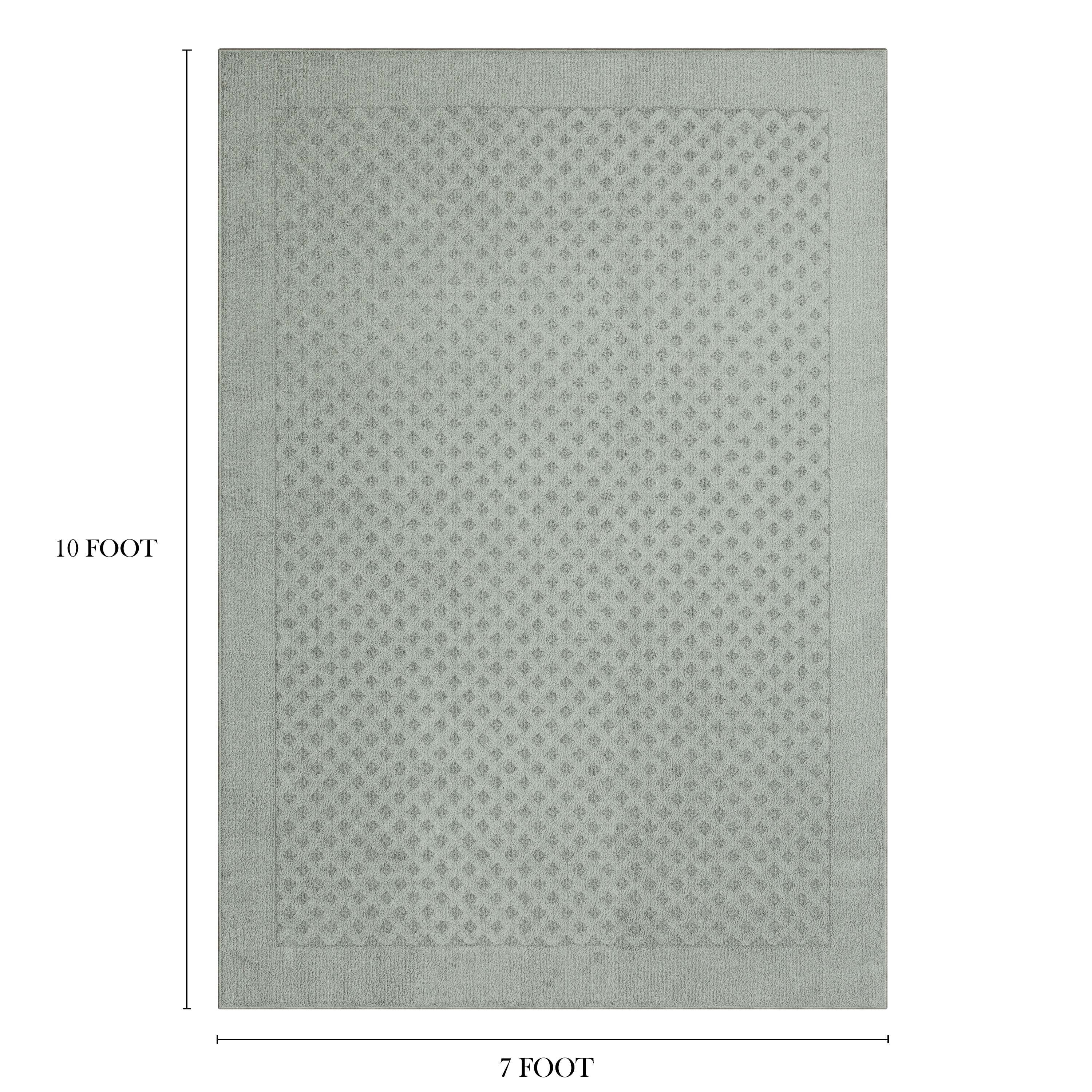 (2 pack) Mainstays Dylan Solid Diamond Olefin Pewter Gray Indoor Area Rug, 7' x 10'
