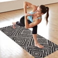 thumbnail image 6 of Black and White Geometric Pattern Hot Yoga Mat Towel Non Slip for Hot Yoga - Quick-Drying Yoga Mat Cover with 4 Corner Pockets with Travel Bag - Hot Yoga Towel Non Slip 74"x26", 6 of 6