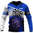 thumbnail image 4 of Personalized 3D Dart Shirts for Men, Dart Tshirts for Team, Dart League T-Shirt, Dart Gift, Graphic Darts Print Short Sleeve (ZipHoodie, 2XL), 4 of 5