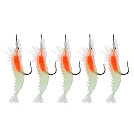 5pcs Creative Shrimp Style Soft Prawn Lures Simulation Hook Baits Blue
