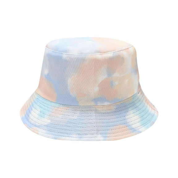 Bovemsi Summer Beach Fishmen Hat for Lady Male's And Female's Casual Fisherman's 3D Printed Pattern Tie Dye Double Basin Outdoor Visor Bucket Cap